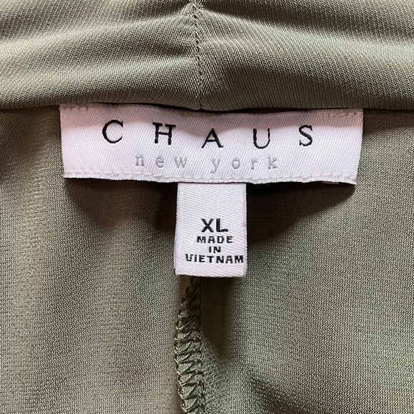 CHAUS New York Surplice Sleeveless Jersey Knit Top Sage Green US Sz XL - Picture 5 of 9